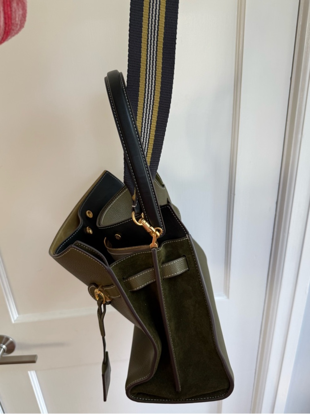Tory Burch Lee Radziwill Double Bag in Leccio Green with two straps - Picture 5 of 14